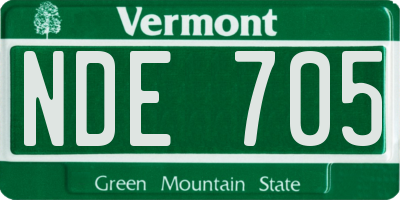 VT license plate NDE705