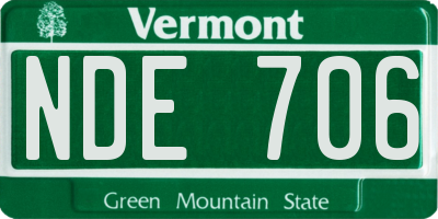 VT license plate NDE706
