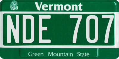 VT license plate NDE707