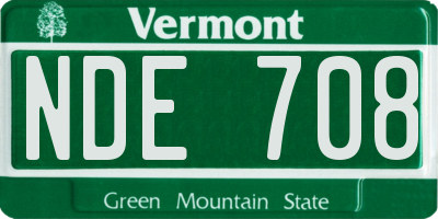 VT license plate NDE708