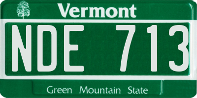 VT license plate NDE713