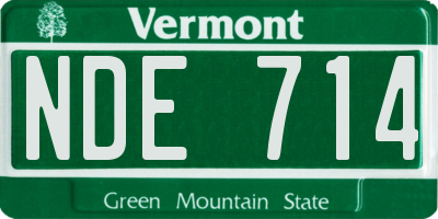 VT license plate NDE714