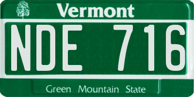 VT license plate NDE716