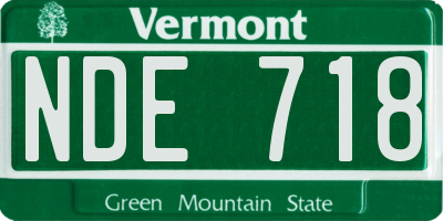 VT license plate NDE718