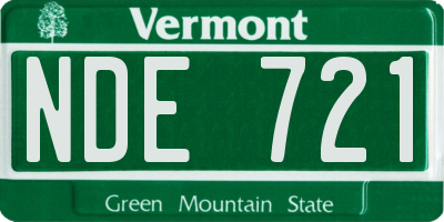 VT license plate NDE721