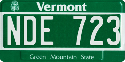 VT license plate NDE723