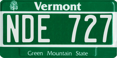 VT license plate NDE727