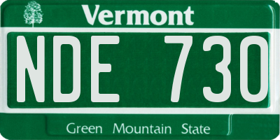 VT license plate NDE730