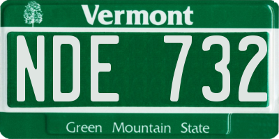 VT license plate NDE732