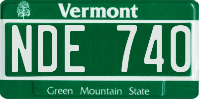 VT license plate NDE740