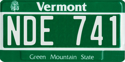 VT license plate NDE741