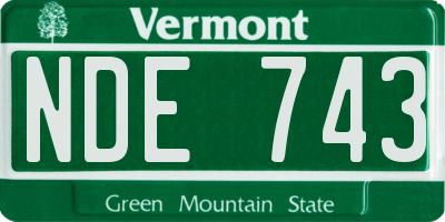 VT license plate NDE743
