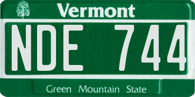 VT license plate NDE744