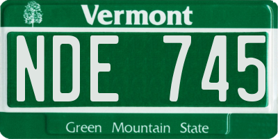 VT license plate NDE745