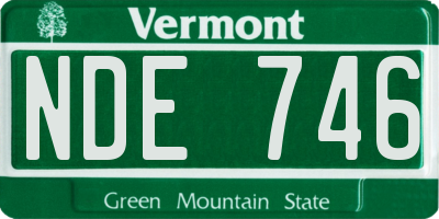 VT license plate NDE746