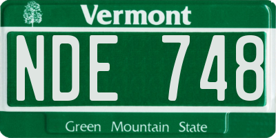 VT license plate NDE748