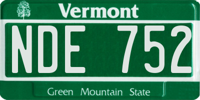 VT license plate NDE752