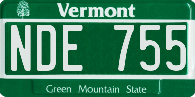 VT license plate NDE755