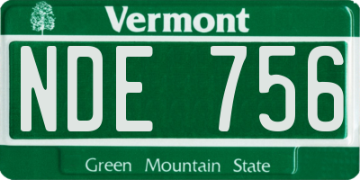 VT license plate NDE756