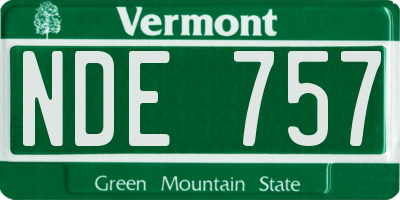 VT license plate NDE757