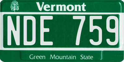 VT license plate NDE759