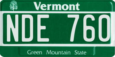 VT license plate NDE760