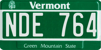 VT license plate NDE764