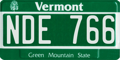 VT license plate NDE766