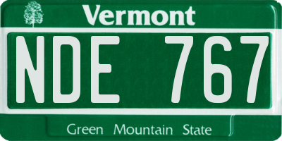 VT license plate NDE767