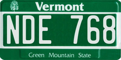 VT license plate NDE768