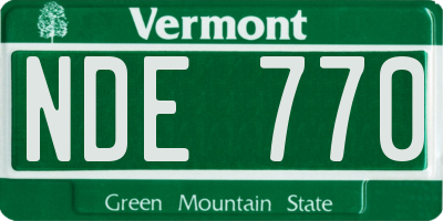 VT license plate NDE770