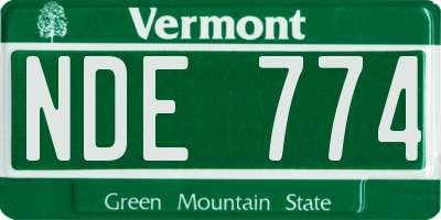 VT license plate NDE774