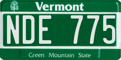 VT license plate NDE775
