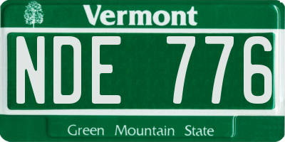 VT license plate NDE776