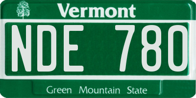 VT license plate NDE780