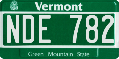 VT license plate NDE782