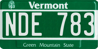 VT license plate NDE783