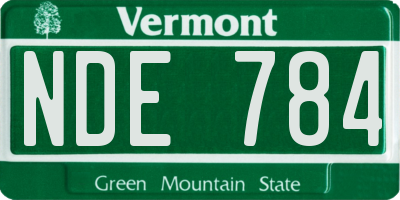 VT license plate NDE784
