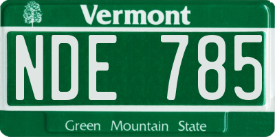 VT license plate NDE785