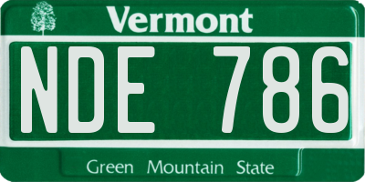 VT license plate NDE786