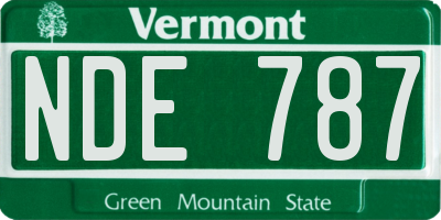 VT license plate NDE787
