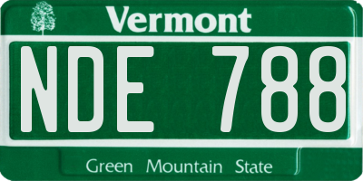 VT license plate NDE788