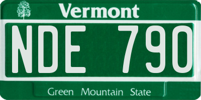 VT license plate NDE790