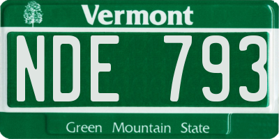 VT license plate NDE793