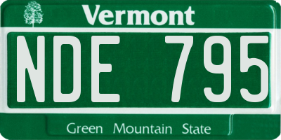 VT license plate NDE795