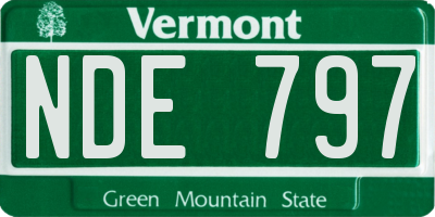 VT license plate NDE797