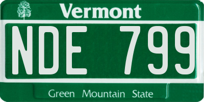 VT license plate NDE799