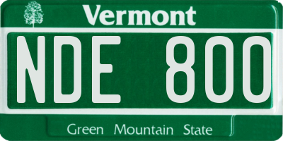 VT license plate NDE800