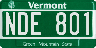 VT license plate NDE801
