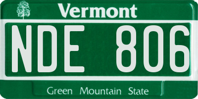 VT license plate NDE806